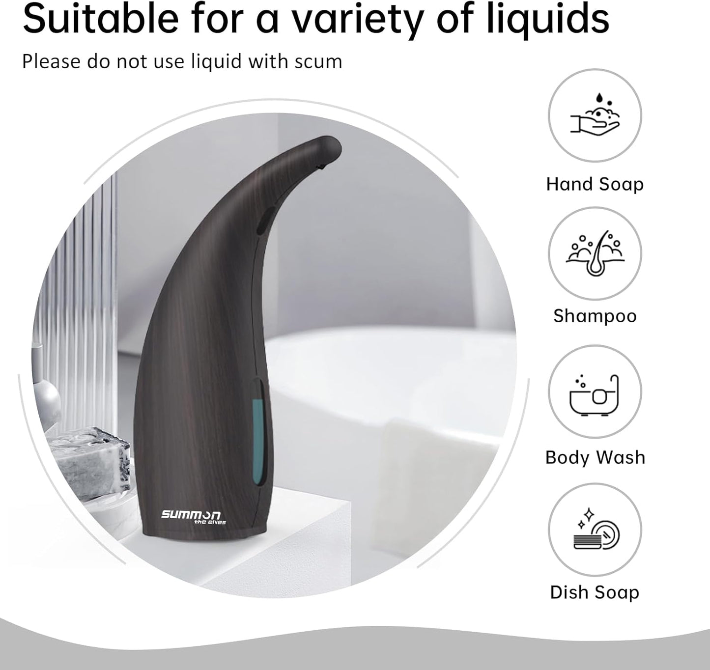 Automatic Soap Dispenser Touchless,400ML Hand & Dish Countertop Electric Liquid Dispenser with Sensor,Modern 4 Gear Adjustable Waterproof Battery Operated Kitchen Auto Soap Pump