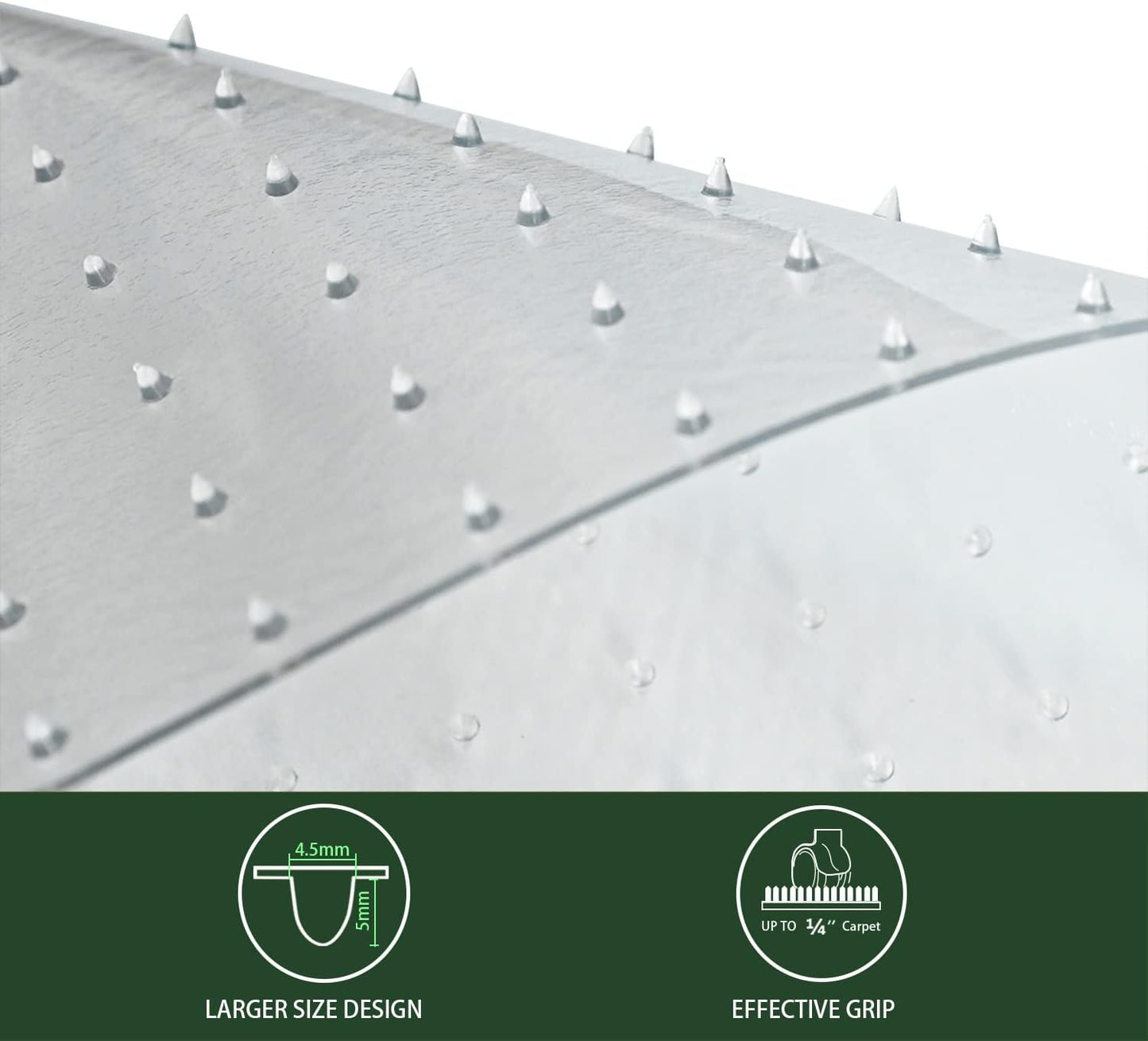 FuturHydro Office Chair Mat for Low Pile Carpet, 48" x 36" Clear Computer Desk Chair Mats for Carpeted Floors, Easy Glide Rolling Plastic Floor Mat (Rectangle)