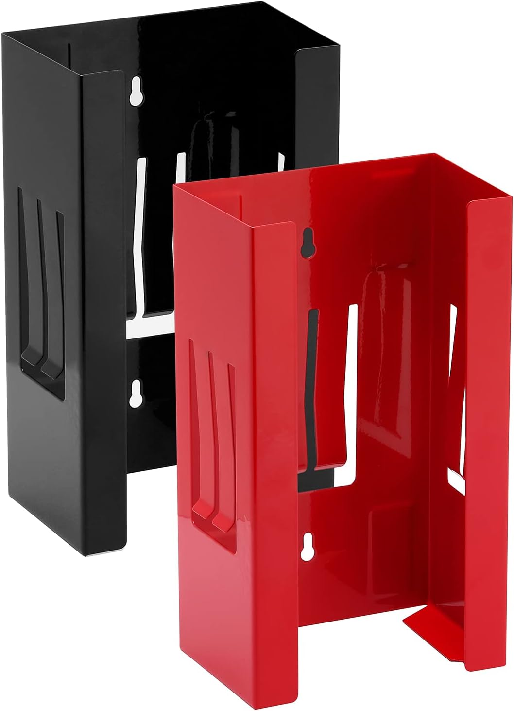 AIRTOON 2PCS Magnetic Glove Dispenser, Disposable Gloves Box Holder, Glove Holder for Wall Mount, Magnetic Glove Box Holder, Red and Black