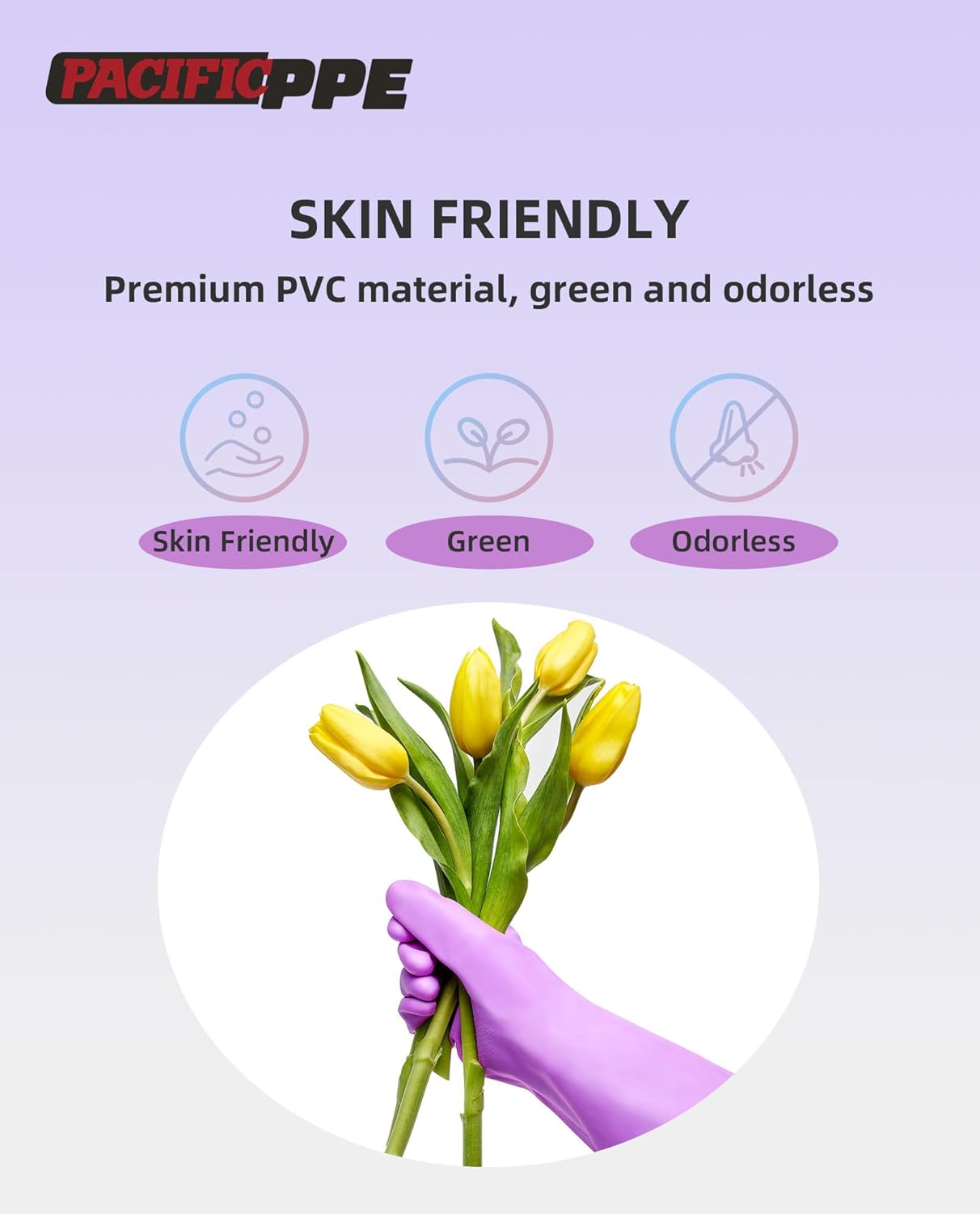 PACIFIC PPE 2 Pairs Dishwashing Cleaning Gloves with Latex free, Cotton lining, Kitchen Gloves (Purple+Blue, Large)