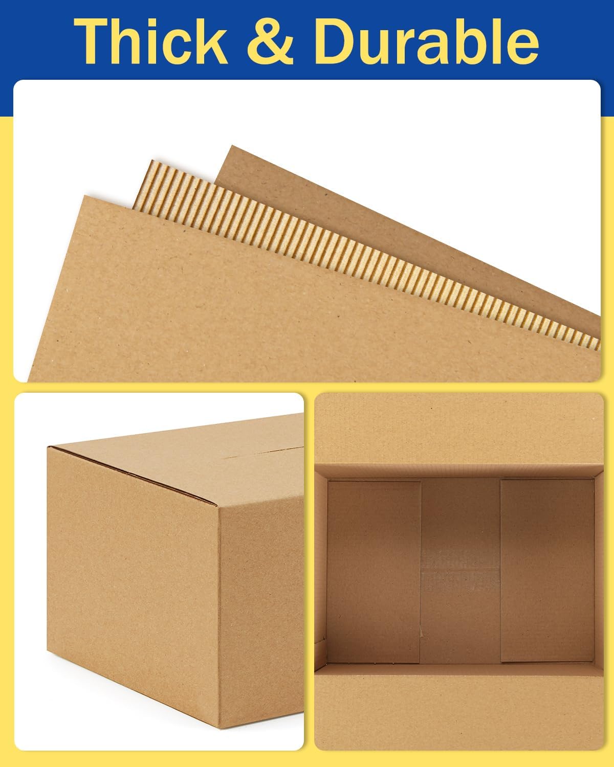 Assorted-Sizes-Shipping-Boxes-45-Pack: 4x4x4 & 5x5x5 & 6x6x6 Small-Shipping-Boxes-Mailers, Brown Corrugated-Cardboard-Boxes-for-Packing-Small-Business Mailing