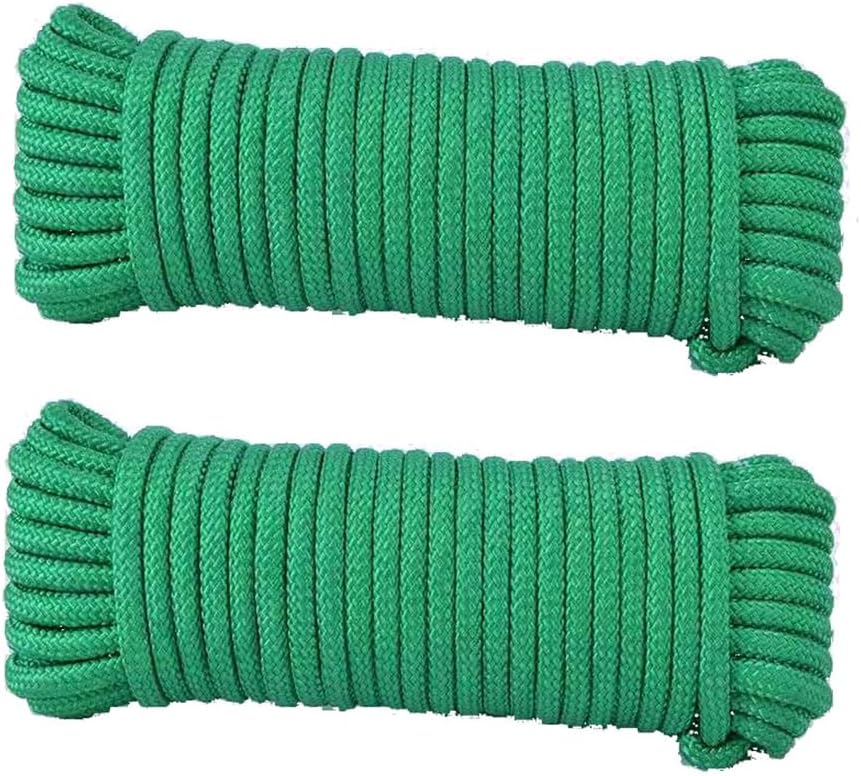 DurReus Travel Clothesline for Cruise Ship Long Cords Camper Accessories Laundry Clothes Drying Line Garage Tool Ropes Green Pack 2