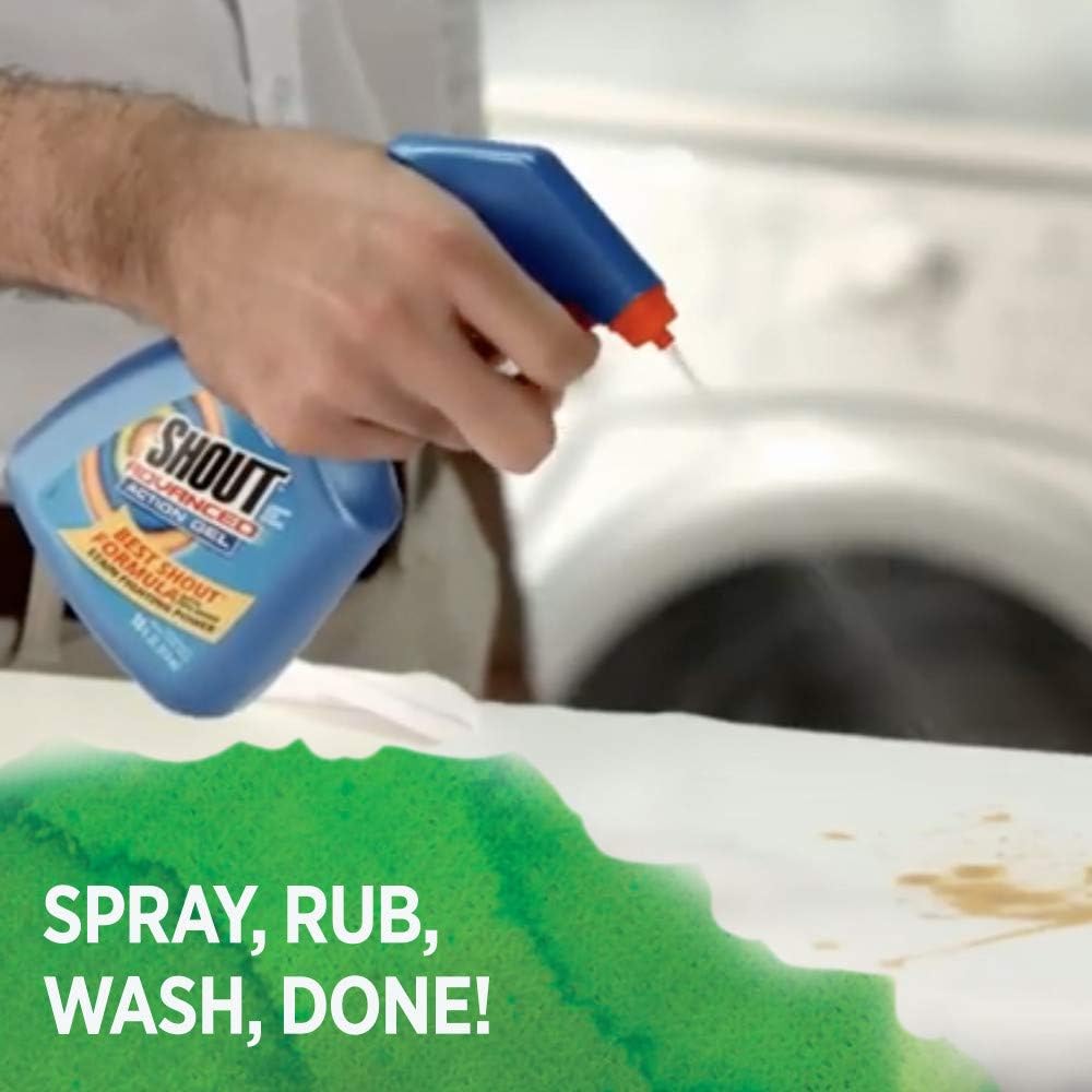 Shout Advanced Laundry Stain Remover Gel for Clothes Laundry, Breaks down stubborn, dried-in, and tough stains - 22oz Spray