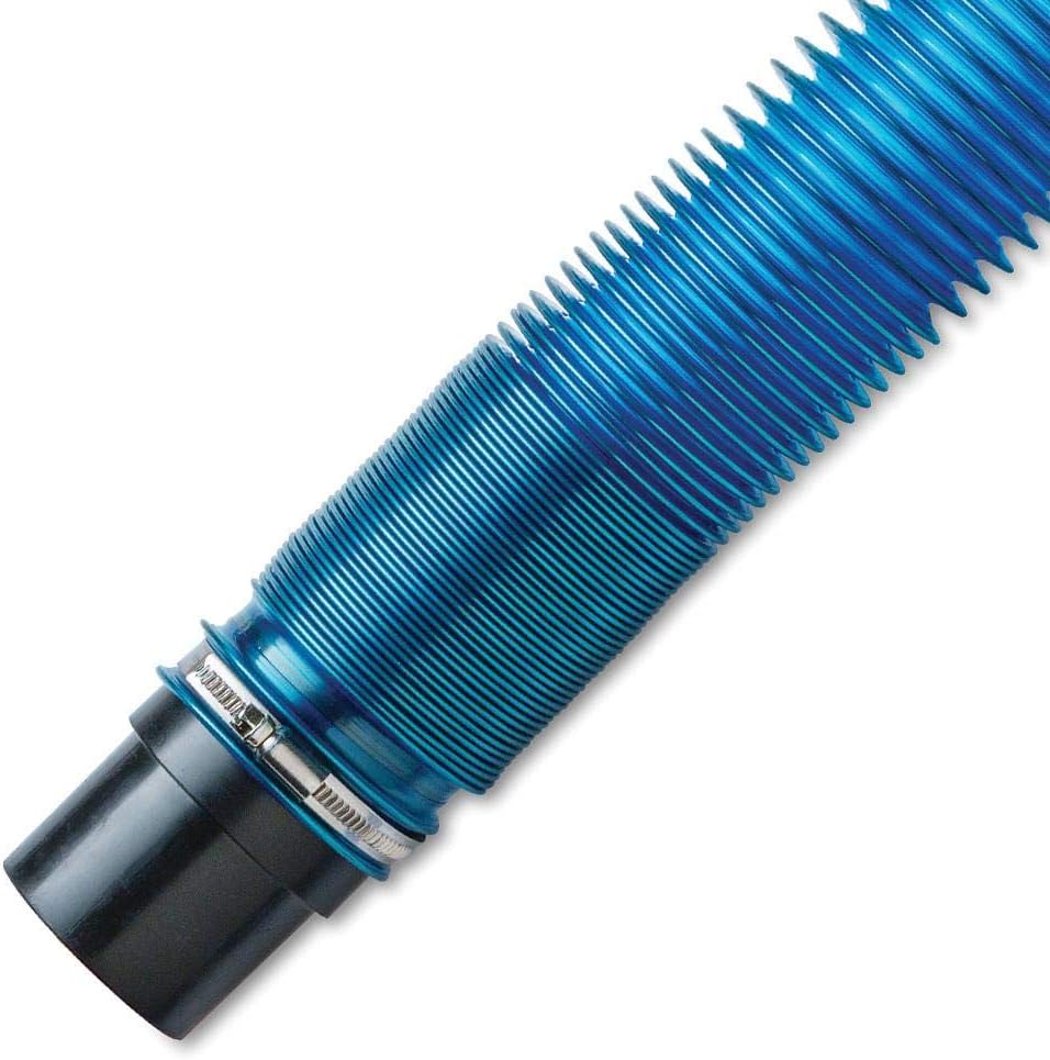 Dust Right 2.5'' Shop Vac Hose Kit – Expandable Blue Shop Vac – 2-1/2” Elastic, Flexible Polymer Vacuum Hose Extend up to 12’ L – Kit Includes 2.5” Expandable Hose, 2-1/2 Hose Clamp, Swivel Fittings