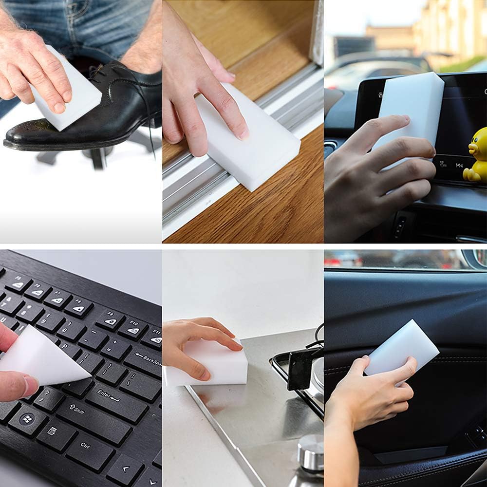 30 Pack Magic Sponge Eraser Extra Thick and Long Lasting Melamine Cleaning Sponges in Bulk - Multi Surface Power Scrubber Foam Cleaning Pads - Bathtub, Floor, Baseboard, Bathroom, Wall Cleaner