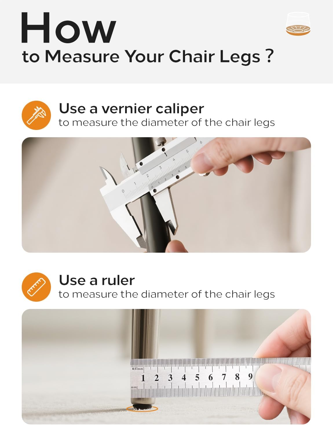 24-Pack Silicone Chair Leg Floor Protectors for Hardwood Floors -Felt Furniture Pads, Rubber Chair Leg Covers/Caps - No Noise & Scratch-Proof - Round Large (Fits 1 5/16"-1 7/16" / 32-36mm), Black