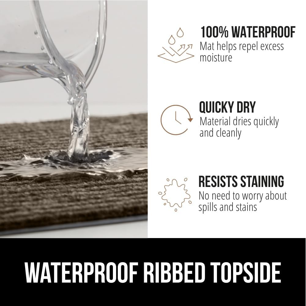 GORILLA GRIP Traffic Guard Door Mat, 2 Pack, Heavy Duty Waterproof Doormat, Commercial Office Space Welcome Mats, Stain and Fade Resistant, Low Profile, Strong Rubber Backing, 29x17, Brown