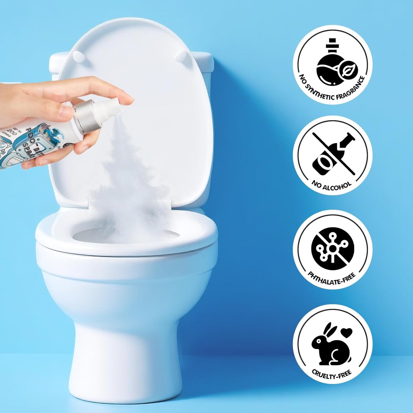 Clean-n-Fresh Toilet Spray, Ocean Mist, Air Freshener Bathroom Spray, Toilet Bathroom Odor Deodorizer, 6.8 Fl.Oz - Sea Salt, Jasmine & Bergamot