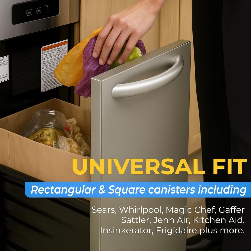 Trash Compactor Bags for Kitchen - 15 PACK - Pre-Cuffed, Super Strong & Heavy Duty Kitchen Trash Bags with Leak Proof Plastic Liner, Fits GE Model Compactors with Rectangular Containers