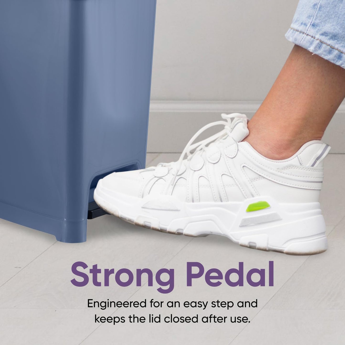 Superio Slim Trash Can with Foot Pedal – 2.5 Gallon Step-On Trash Can with Lid, Small Plastic Mini Garbage Can, for Bathroom, Kitchen, Office, Under Desk, Bedroom, Dorm – Grey/Black (2)