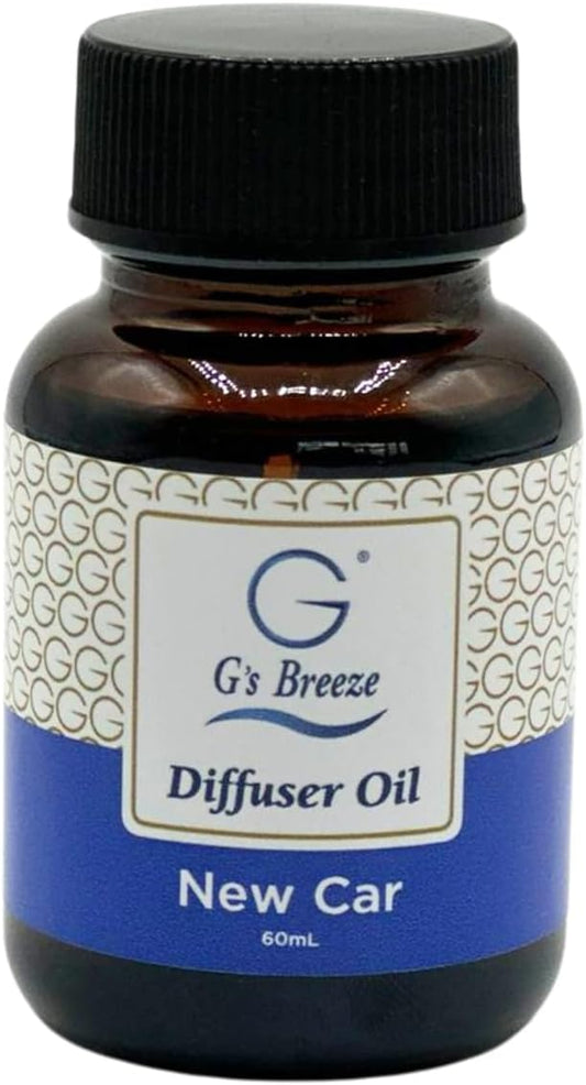 G's Breeze New Car Diffuser Oil Refill - Crisp & Fresh Scent Inspired by Luxury Vehicles – Long-Lasting Freshness for Home & Office – Enjoy a Refreshing Clean Aroma - 60 ML