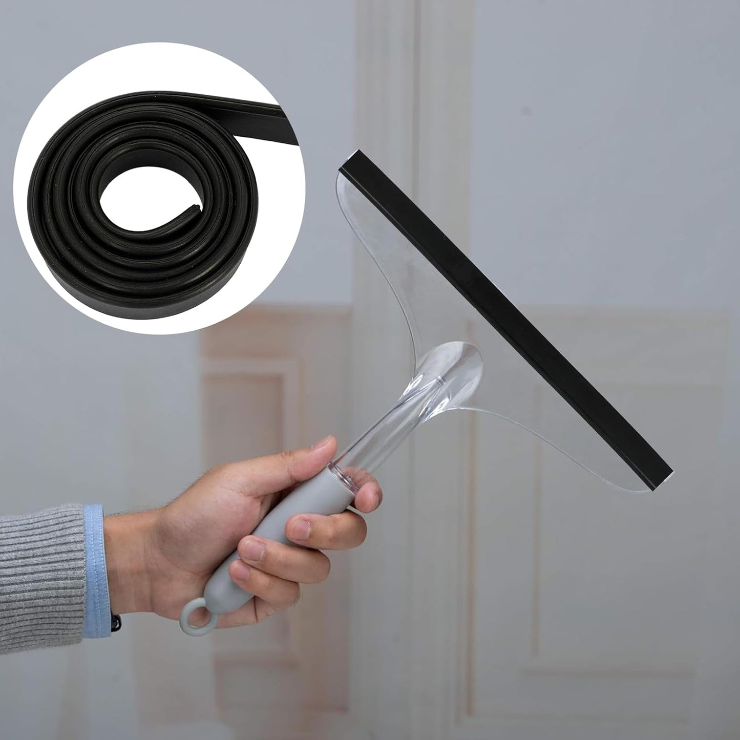 2 Rolls of 41 Inch Rubber Squeegee Replacement Blades for Window, Glass, and Shower Door Cleaning