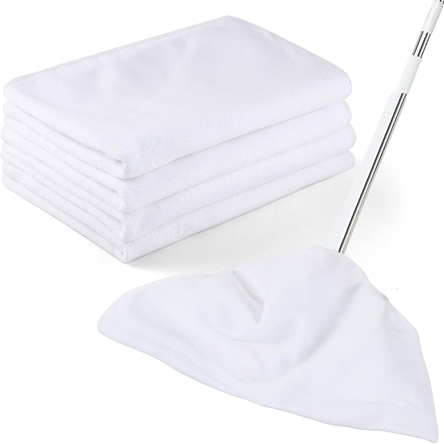 4 Pack Extra Large Microfiber Cleaning Cloths 20"x30", Lint-Free Reusable Towels for Home, Glass, Windows, Office, Kitchen, Bathroom – White