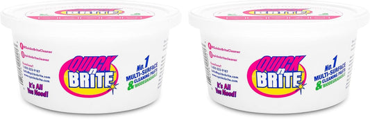 Quick 'n Brite All Purpose Cleaning Paste – Miracle Cleaner for Tough Stains | Eco-Friendly, Non-Toxic, Pet-Safe | Multi-Surface Stain Remover | Made in USA, 12oz (Pack of 2)