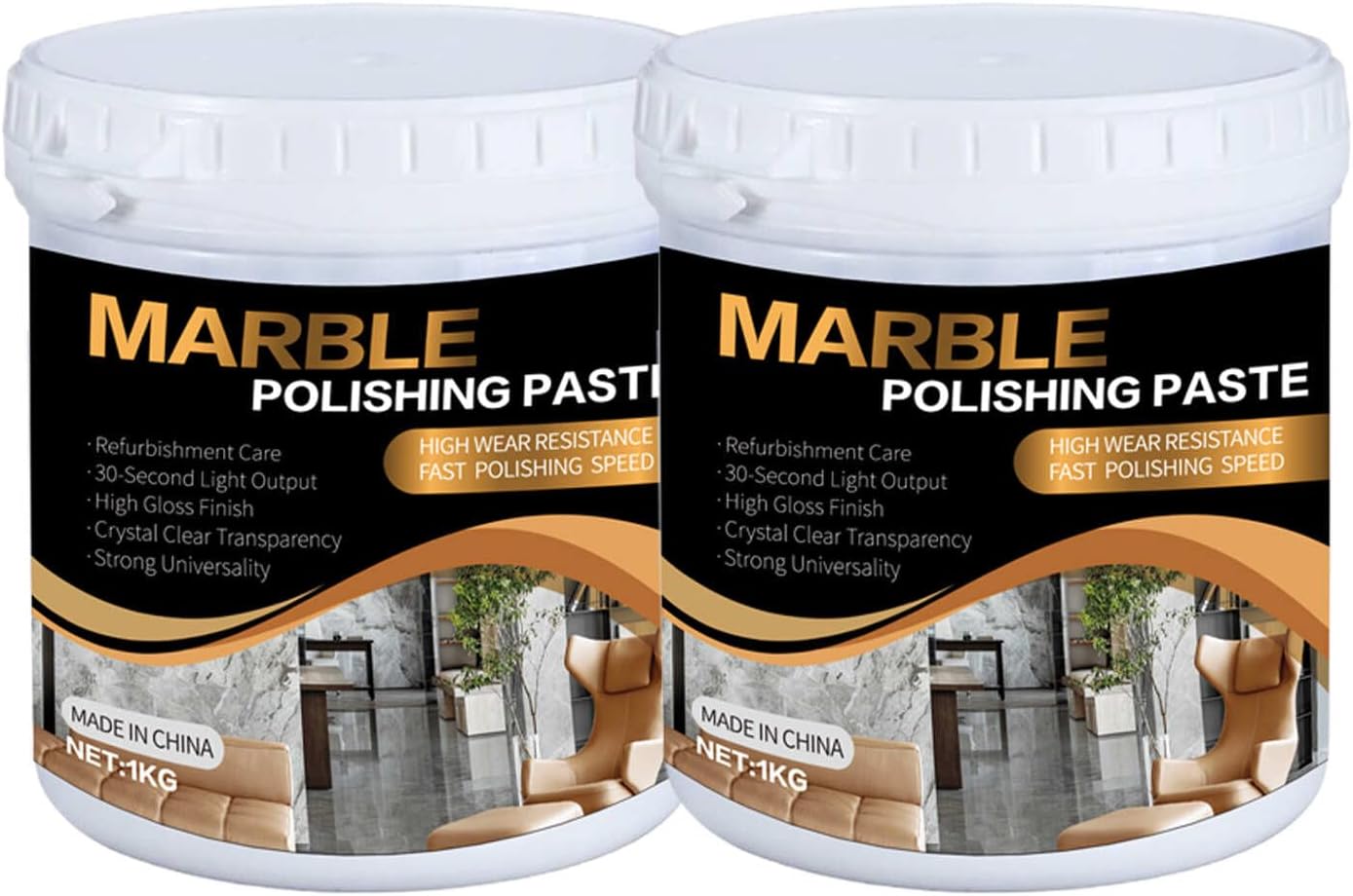 Marble Polishing Paste Kit, Marble Polishing Compound, Countertop Cleaner, Quartz Polish, Sealant & Protector For Marble Countertops, Floors, Walls