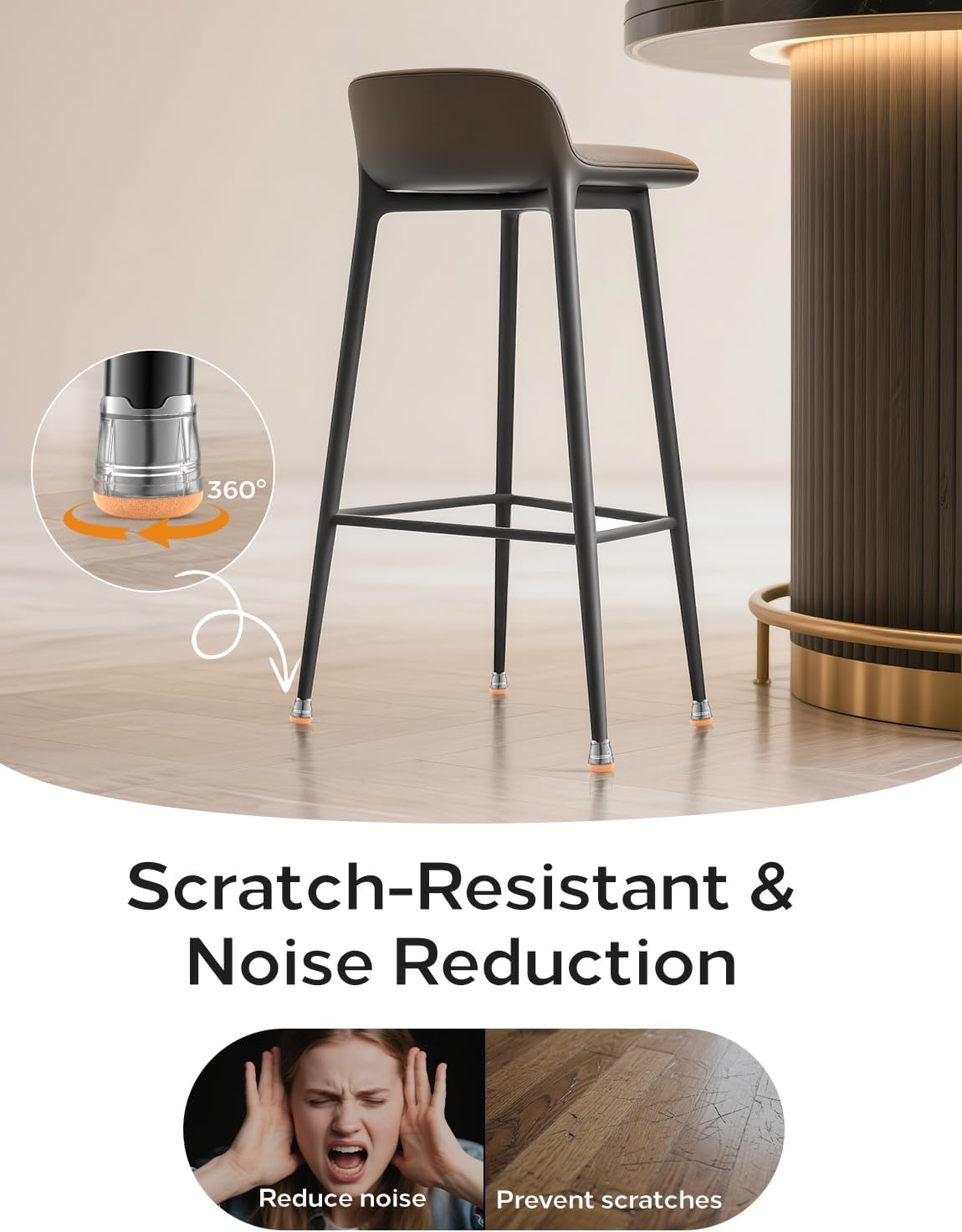 24-Pack Silicone Chair Leg Floor Protectors for Hardwood Floors -Felt Furniture Pads, Rubber Chair Leg Covers/Caps - Noise Reducing & Scratch-Proof - Round XS (Fits 9/16"-13/16" / 15-20mm), Clear