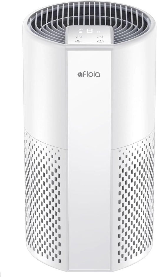 Afloia Air Purifier for Home, 4-in-1 Washable Filter for Allergies, Covers Up to 1076 ft², Quiet Operation, Auto Shut-Off & Night Light, Removes Pet Dander, Pollen, Dust, Mold, and Smoke, White,Pluto