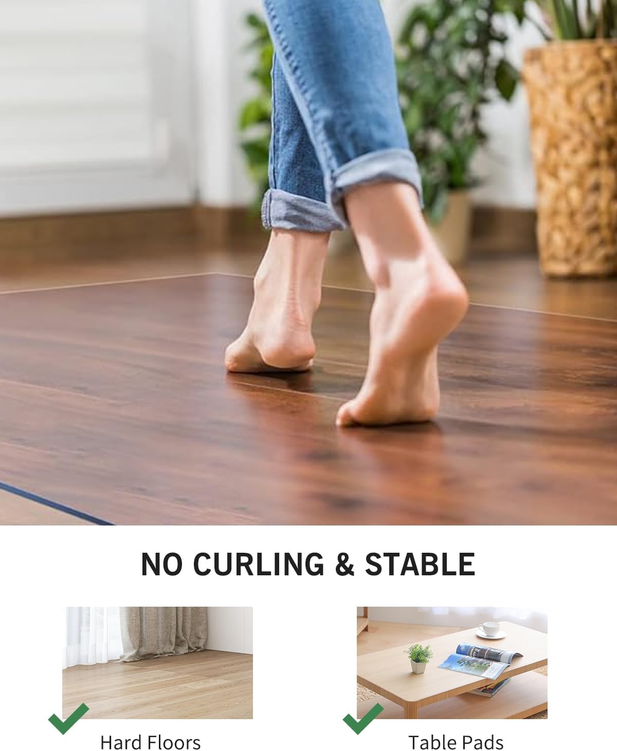 Area Mat for Floor, 8'×10' Transparent PVC Area Rug for Home, Waterproof Durable Hard Floor Protector for Dining Room, Large Anti-Scratch Floor Mats for Bedroom, Living Room