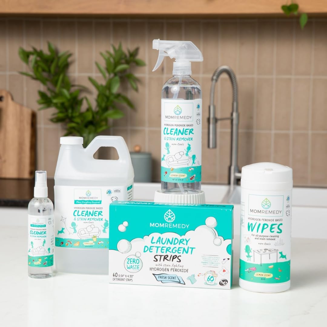 MOMREMEDY Hydrogen Peroxide All Purpose Cleaning Spray | Multipurpose Home Cleaner | Fabric and Laundry Stain Remover | All Surface Kitchen and Bathroom | Non Toxic