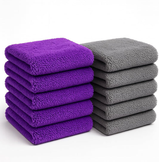 Paks Edgeless Microfiber Towels for Cars - 16x16 Microfiber Cleaning Cloth - 10-Pack Extra Absorbent Microfiber Towels Dish Towels, Streak-Free