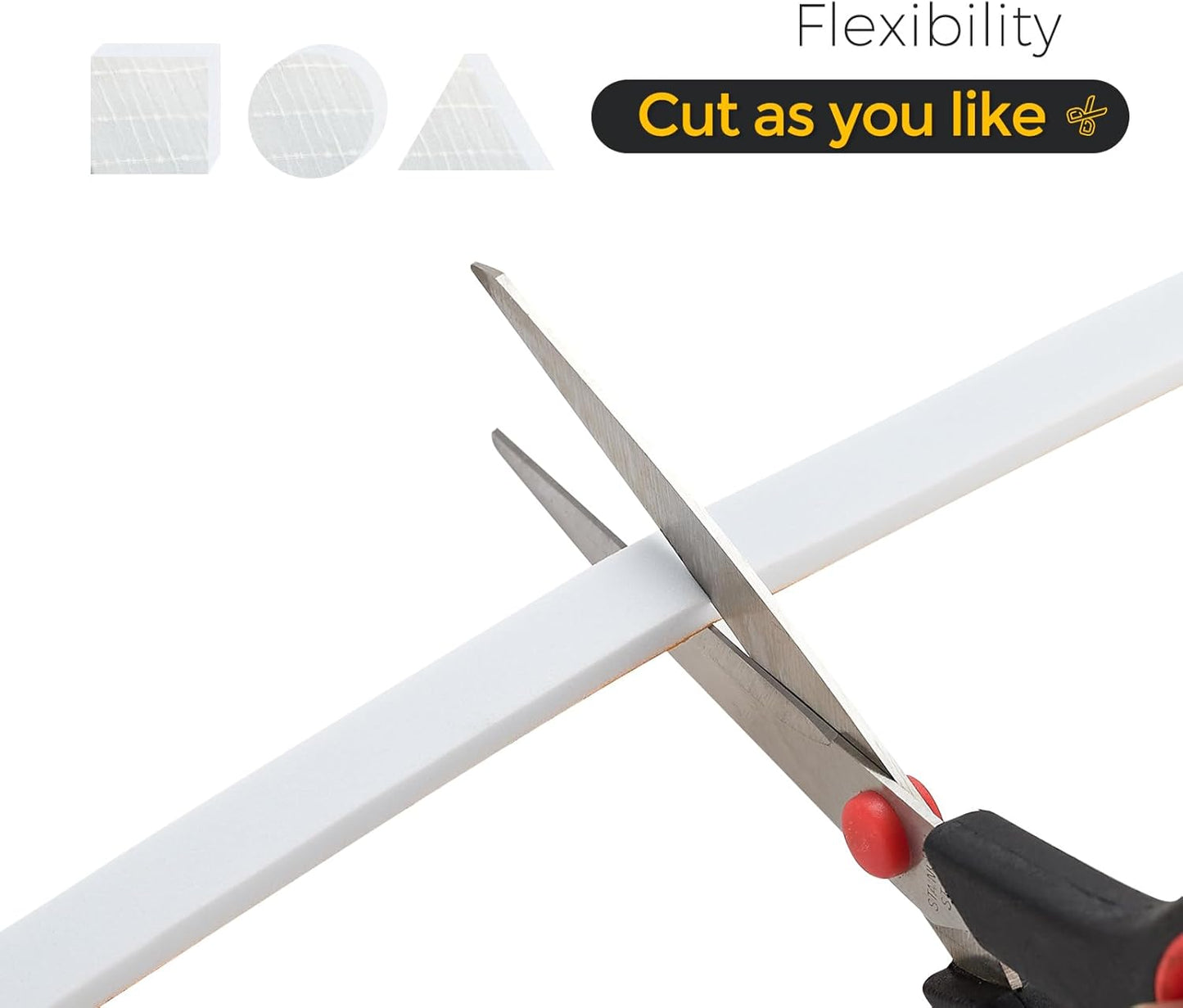 13 Feet Weather Stripping Door Seal, 1/2" Wide X 1/2" Thick Door Seal Strip High Density Foam Tape Adhesive Strip for Door Soundproofing, Window Insulation (1/2" Wide X 1/2" x 13FT, White)