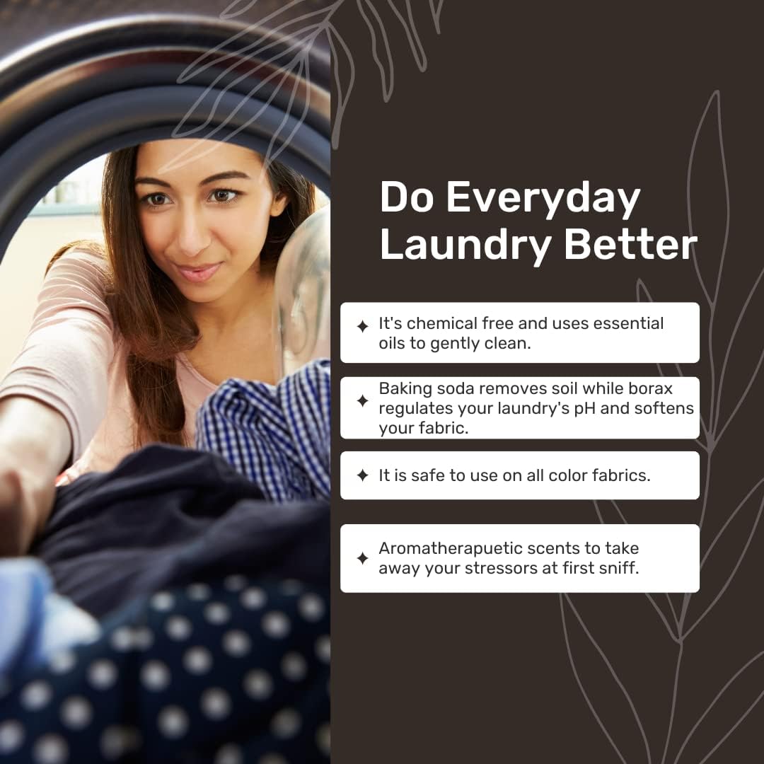 Home 'COTTON SKY',Concentrated, Natural Laundry Detergent Powder - Fresh Air, Apple, & Kiwi| High Efficiency/Standard Machine Washing |Nontoxic | Stain/Odor Removal (32 oz / 64 Loads)