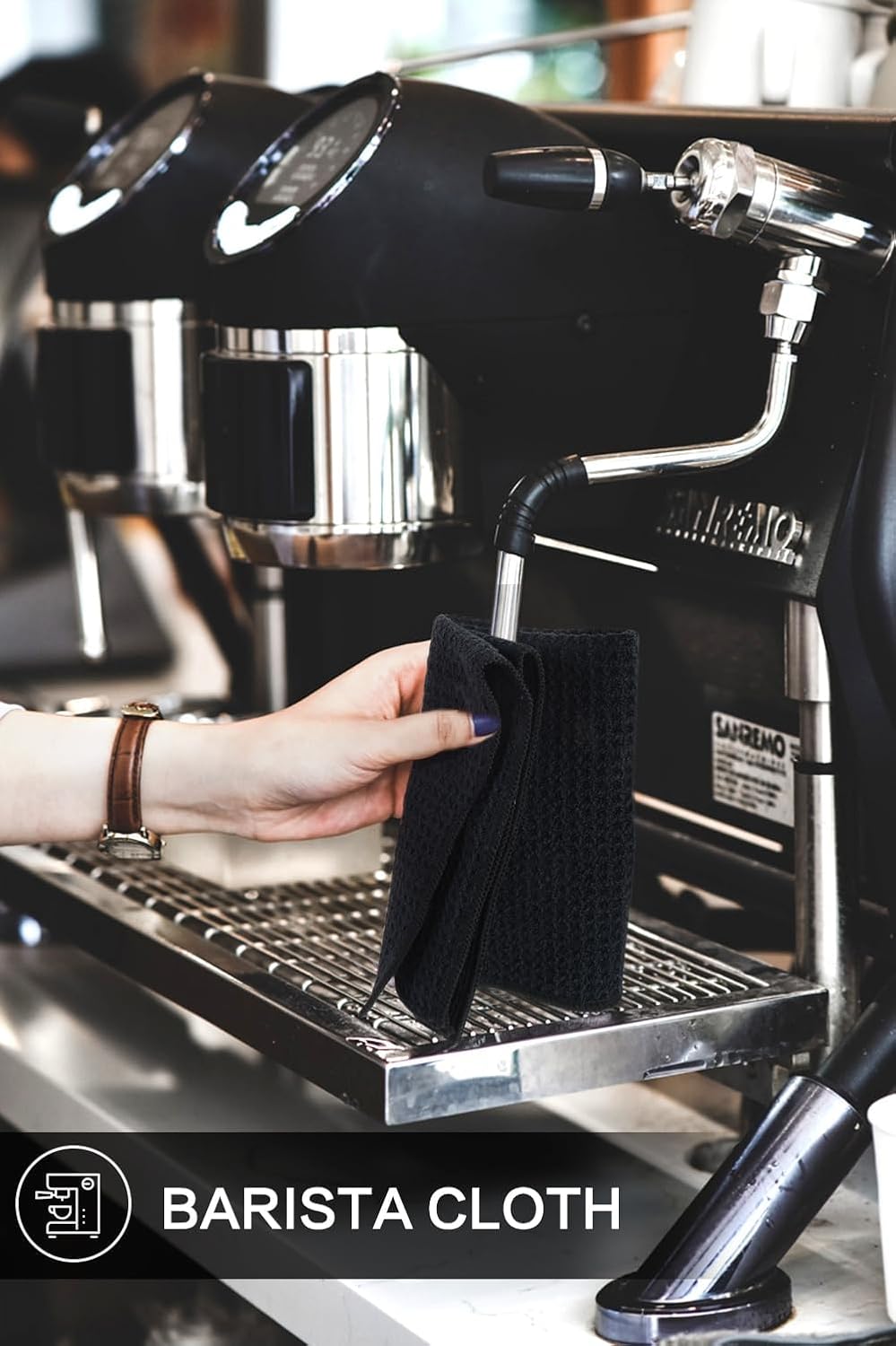 KinHwa Microfiber Dish Cloths Thick Waffle Weave Kitchen Dish Rags Ultra Absorbent Odor Free Dishcloths 12inch x 12inch… (Black 10 pc, 12in x 12in)