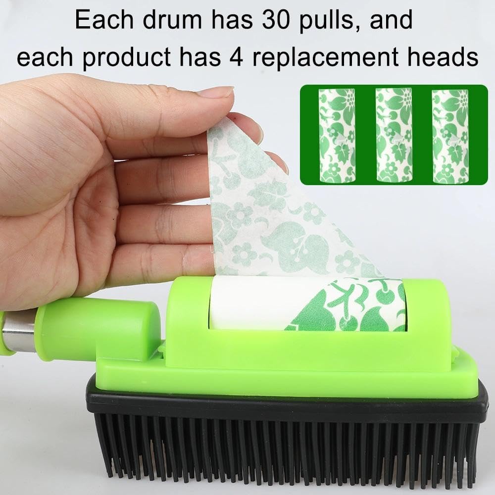 Rubber Pet Cat Dog Hair Removal Brush Lint & Hair Remover Brush,Silicone Lint and Debris Remover for Cleaning, Grooming and Fur Removal, Home, (Green)
