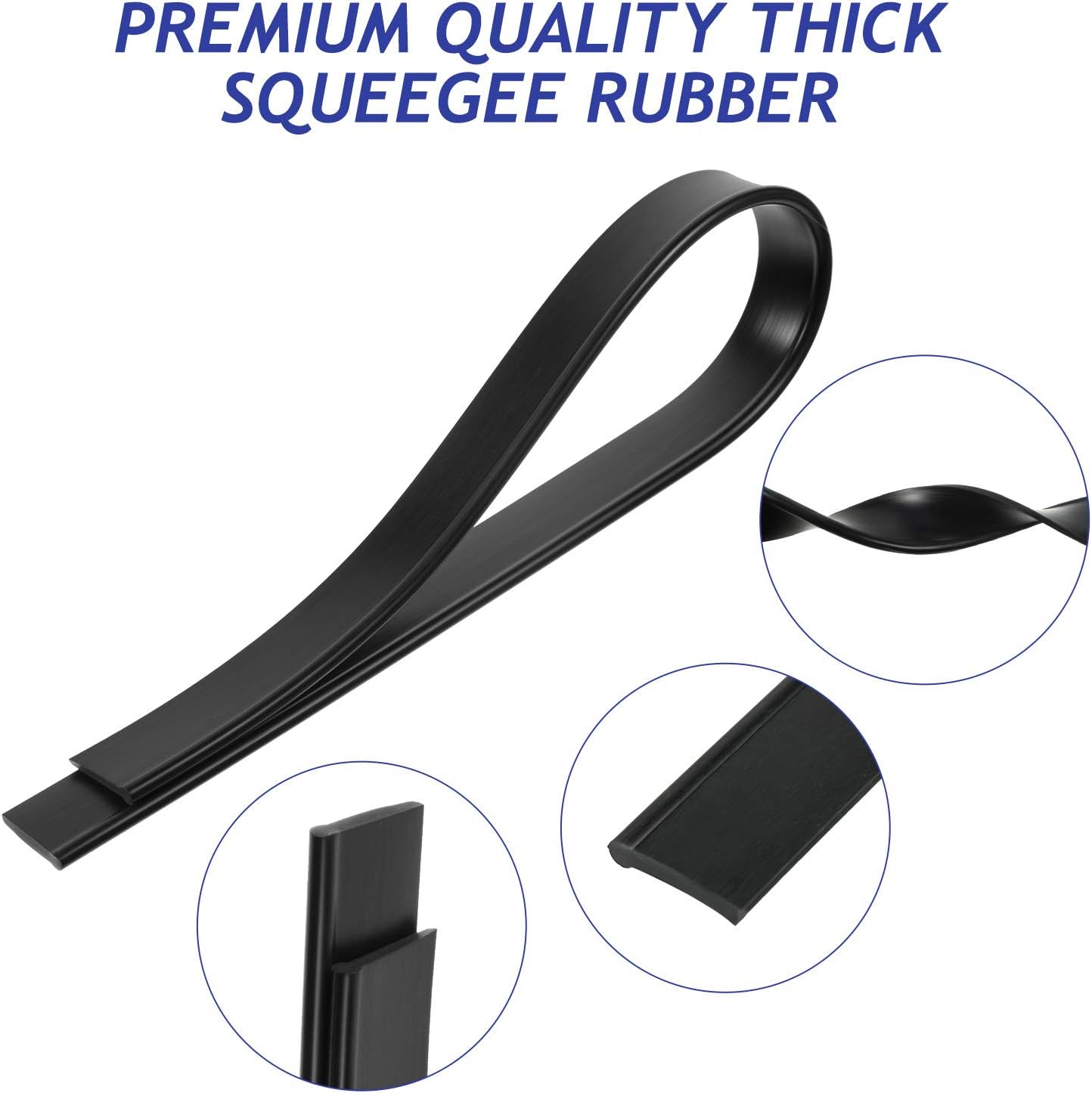 Boao 4 Pieces Replacement Squeegee Rubber 18 Inch Refill Silicone Replacement Rubber Squeegee for Windows, Glass, Shower Doors