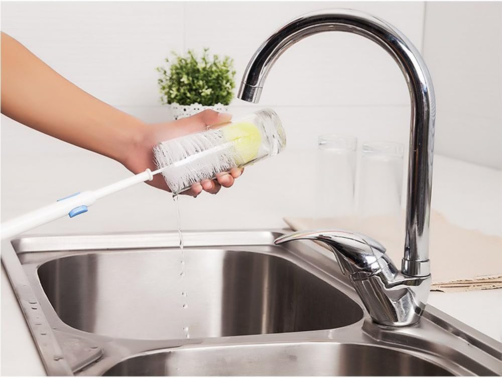 2 Pack Long Bottle Cleaning Brush for Long and Narrow Neck Beer, Wine, Kombucha, Bottles,Nalgene, Pitcher, Carafe, Glass Jars, Brewing Bottle Cleaner,Easy to Clean Corner, 15 to18.5 inch