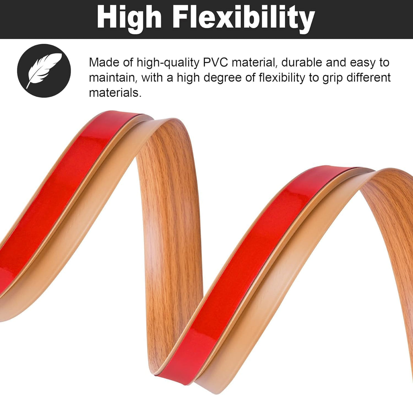 3.3Ft Carpet Floor Transition Strip, Self Adhesive Floor Edging Trim Strip, PVC Threshold Cover for Doorway, Floor Divider Strip Suitable for Threshold Height Less Than 5 mm - Light Brown Coffee