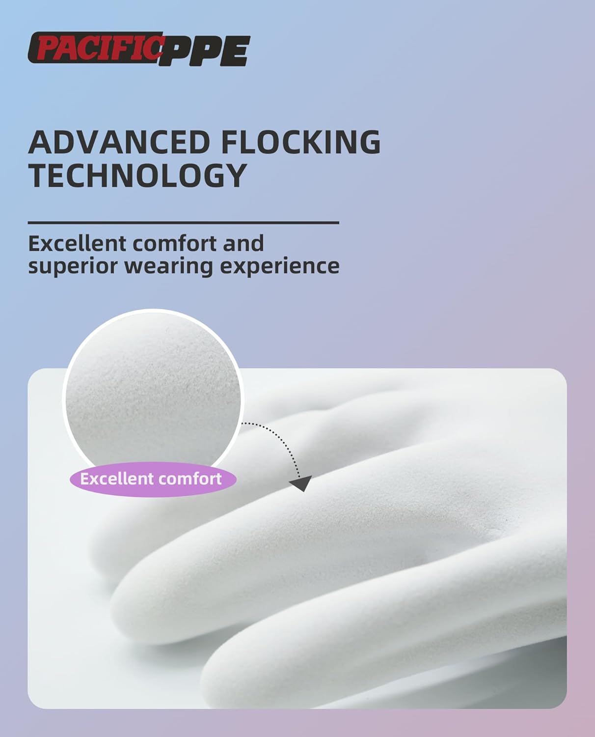 PACIFIC Cleaning Gloves with Latex free, Dishwashing Kitchen Gloves with Cotton Flocked Liner, Reusable, Non-Slip, Water Resistant Household Gloves, Blue, Large