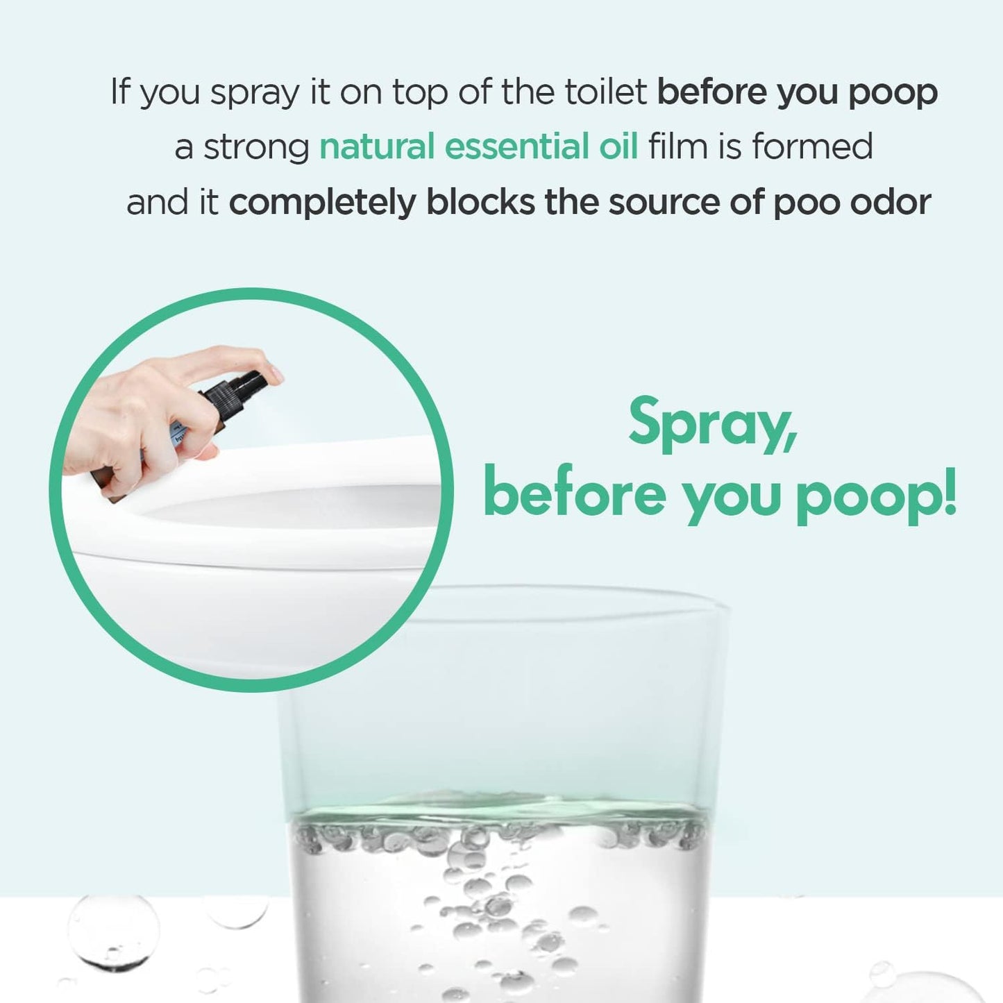 Pre-Poop Aromatic Bathroom Toilet Spray, Potty Deodorizer, Neutralize Bad Odors - Blooming Flowers Scent, Essential Oils (1.69 fl.oz. 2 Pack)