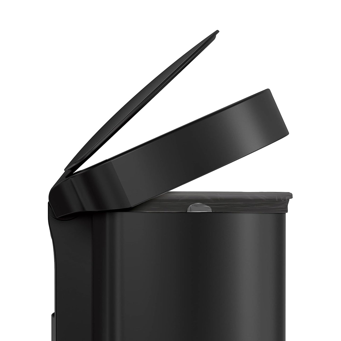 simplehuman 45L semi-Round Sensor can, Matte Black Steel