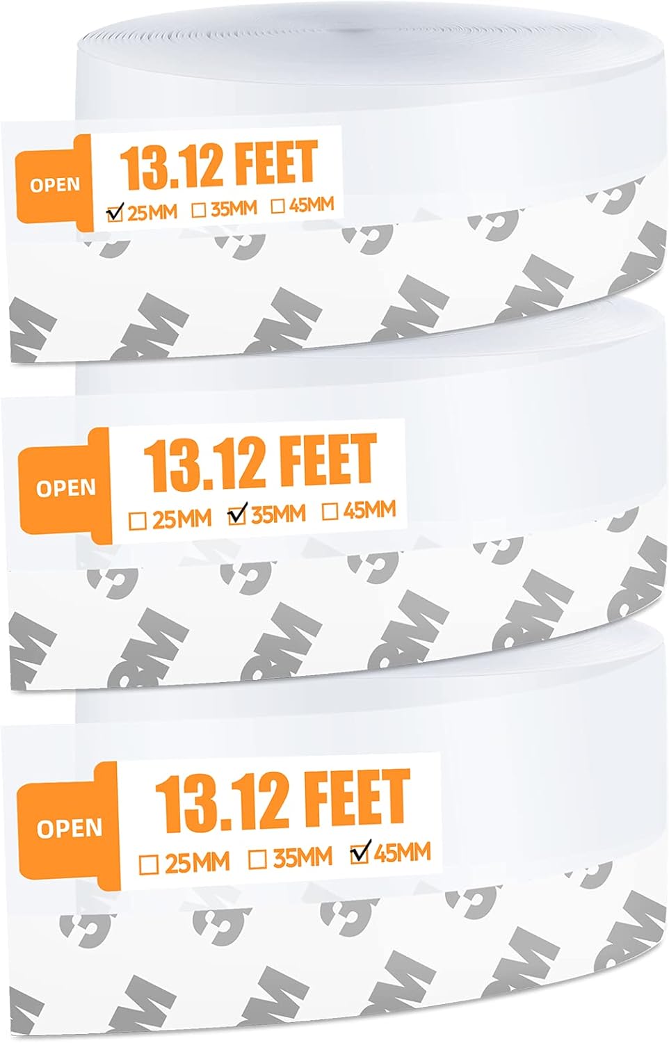 39.37 Ft Door Weather Stripping Door Seal Strip Tape,Silicone Door Draft Stopper,Self Adhesive Shower Door Bottom Seal and Door Insulation Strip for Door Frame Windows and Glass Gaps (3 Rolls)