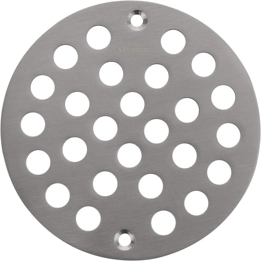 4-Inch Screw-in Shower Drainer Cover Replacement Floor Strainer Floor Drain Brushed Nickel