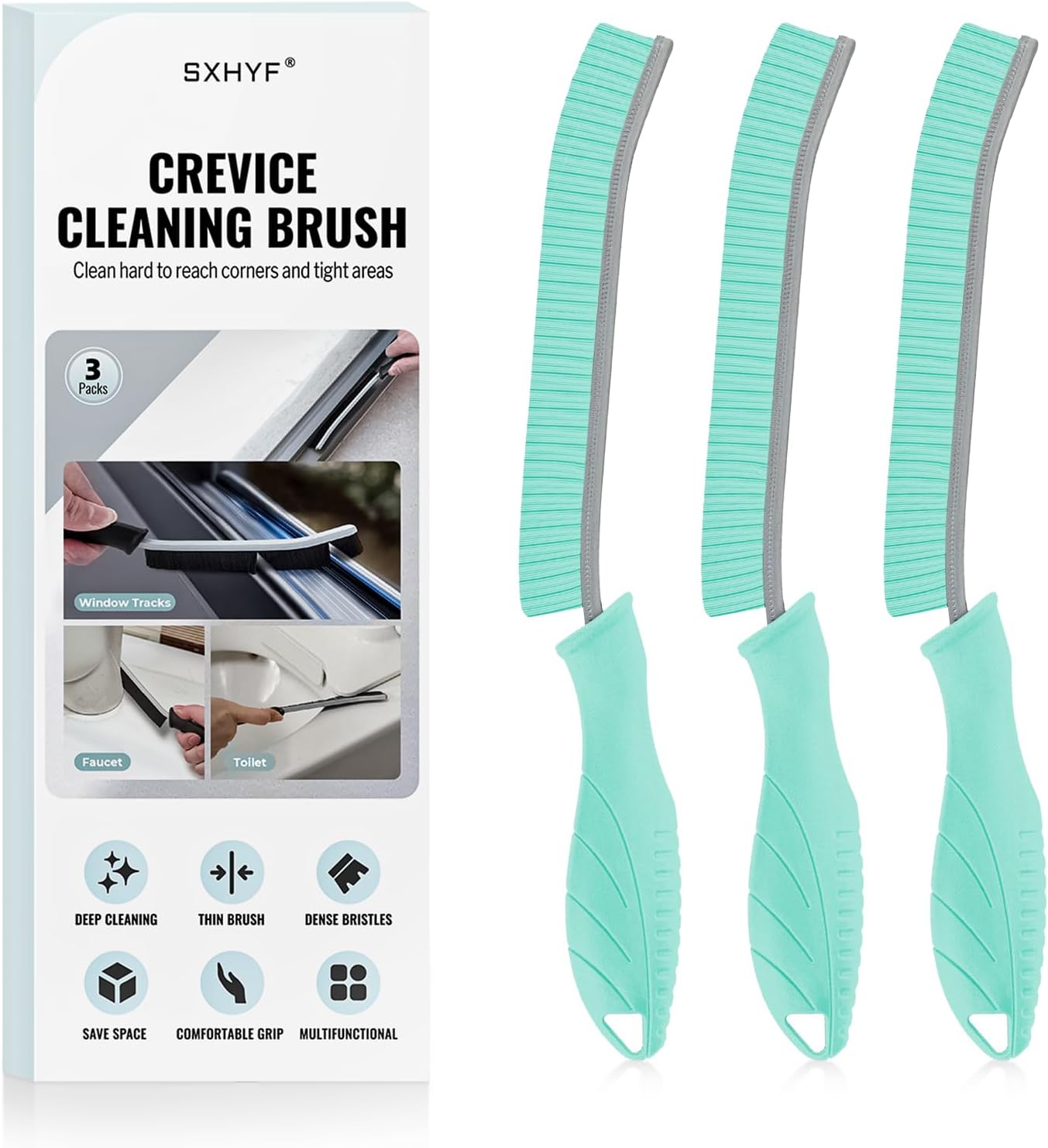 SXhyf Cleaning Brush - Hard Bristle Crevice Cleaning Brush, Multifunctional Gap Scrub Brush, Kitchen Essentials, Bathroom Cleaner Tools for Household Use, Home, Window, Toilet, Stove