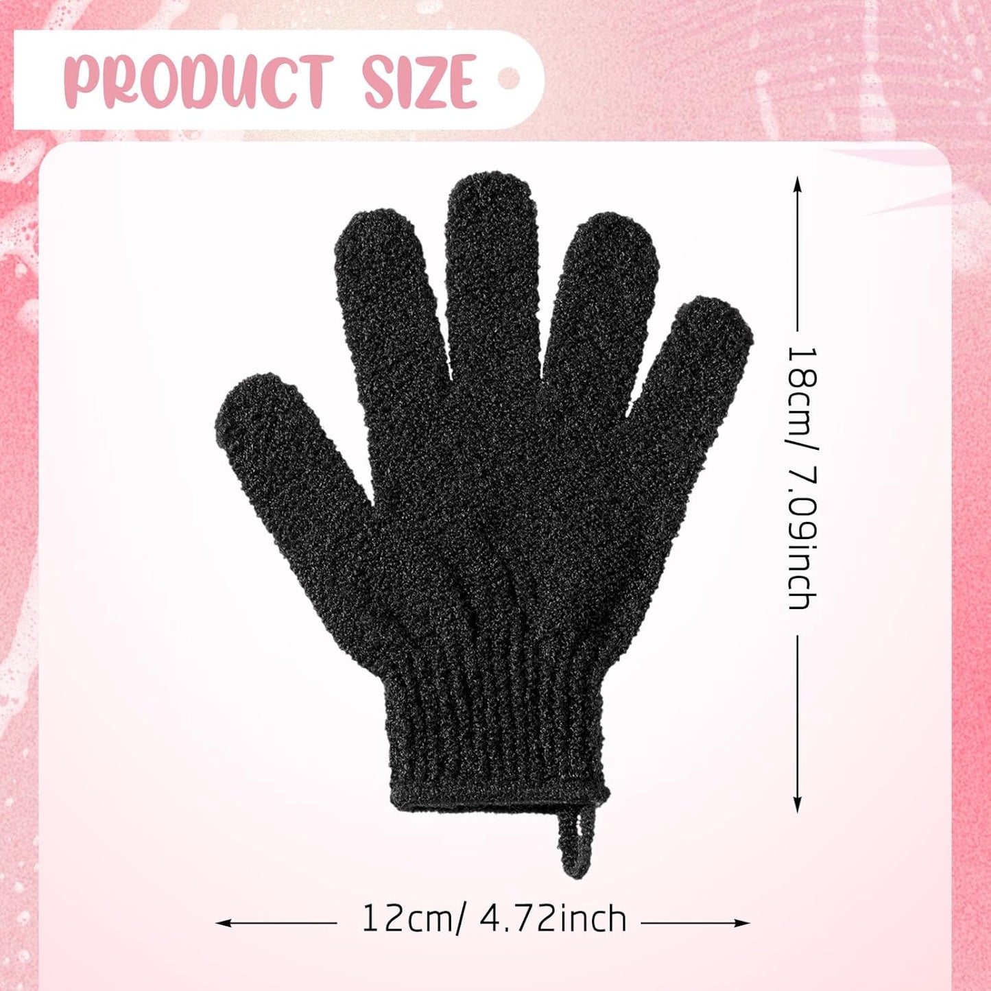 104 Pcs Exfoliating Glove Bulk Shower Gloves with Hanging Loop Exfoliating Body Scrubber Dead Skin Remover for Body Bath Beauty Spa Massage Scrubs Men Women Bathing(Black)