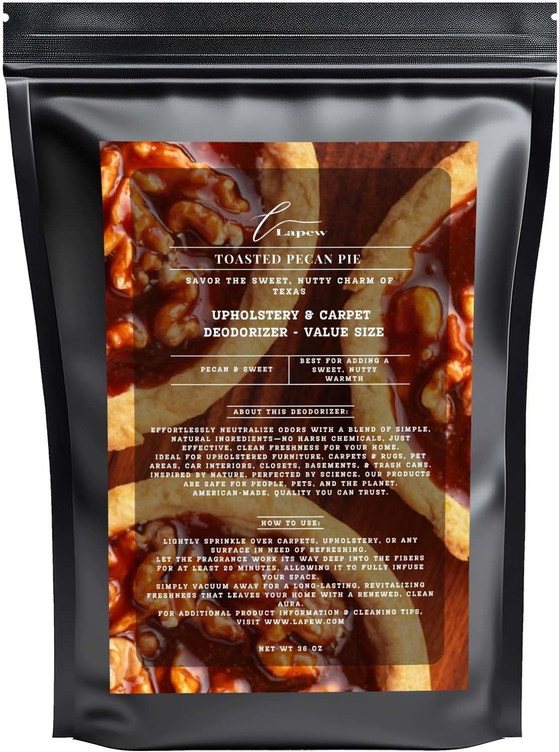 Toasted Pecan Pie Carpet Freshener Powder Refill 36 oz | Powerful Odor Eliminator for Home | Upholstery Deodorizer | Carpet Deodorizer | Pet Urine | Cat Litter Box