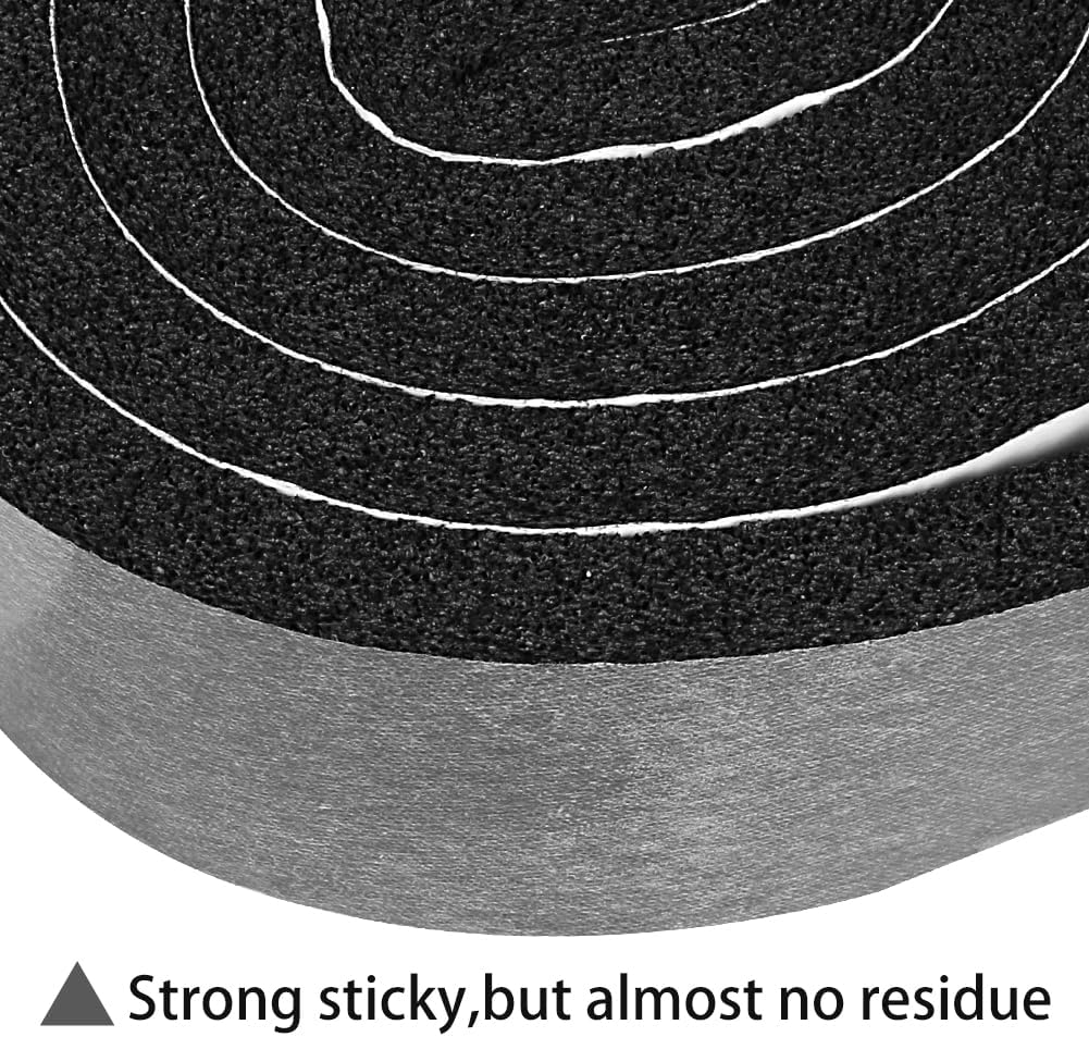 2 Rolls 1 Inch W 3/8 Inch T Weather Stripping Air Conditioner Open Cell Foam Seal Tape, Window Insulation High Resilience Seal Strip for Doors Window,Total 16FT