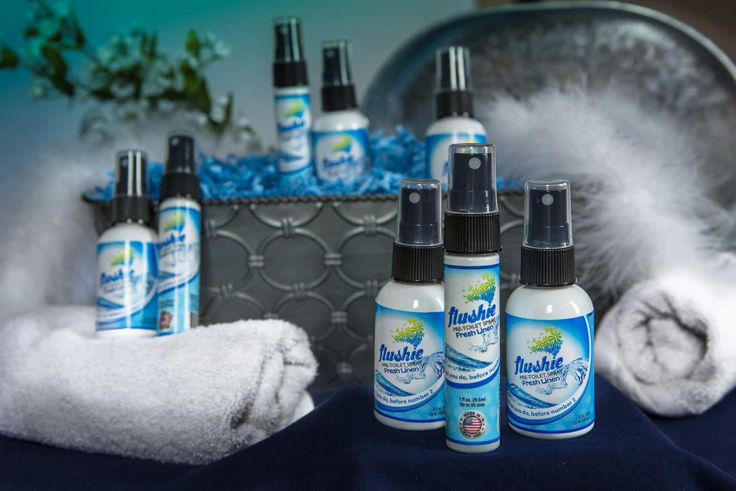 Flushie Pre-Toilet Spray for Poop Travel Size Toiletries Bathroom Spray for Poop Spray for Toilet Deodorizer Traveling Essentials Poop deodorizer Poop Odor eliminator 4oz (Linen, 4 Pack)