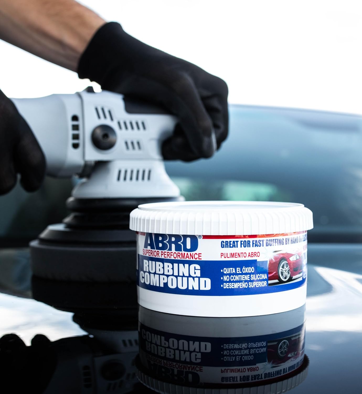 ABRO Superior Performance Automotive Rubbing Compound for Oxidized Finishes, Buff, Shine, Smooth, & Clean, Scratch Remover for Vehicles, Boats, & Bikes - 10 oz.
