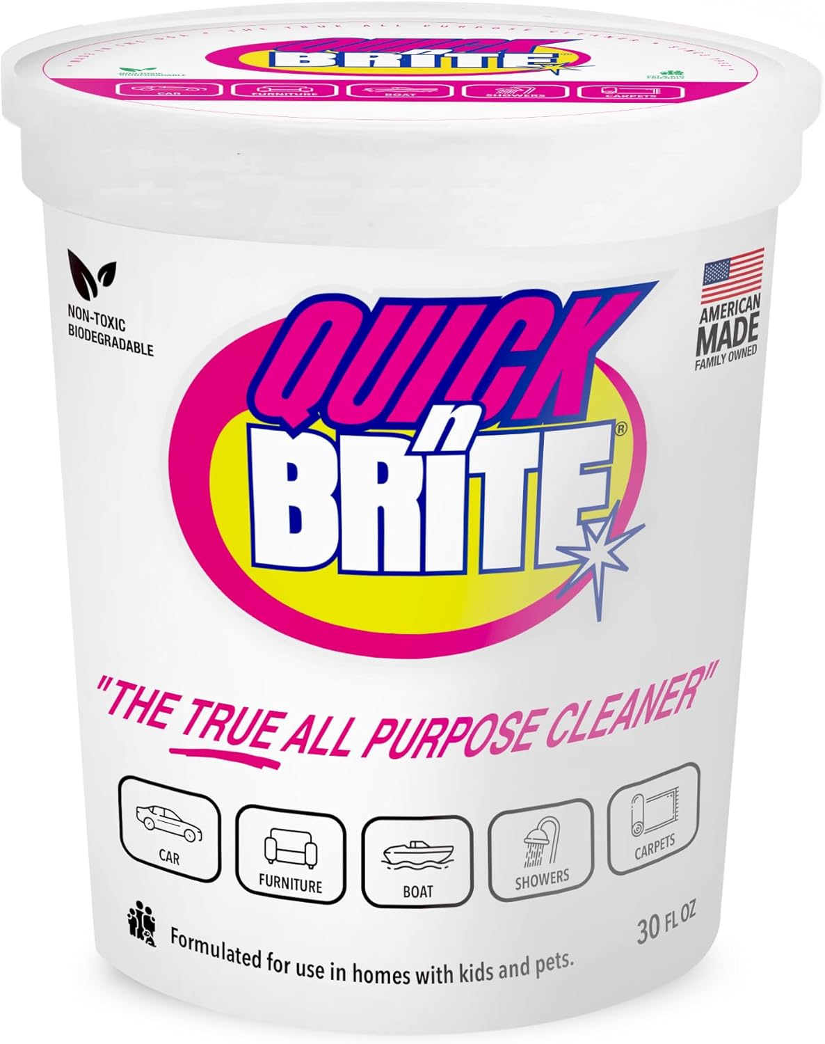 Quick 'n Brite All Purpose Cleaning Paste, True All Purpose Cleaner, Concentrated, 30 oz