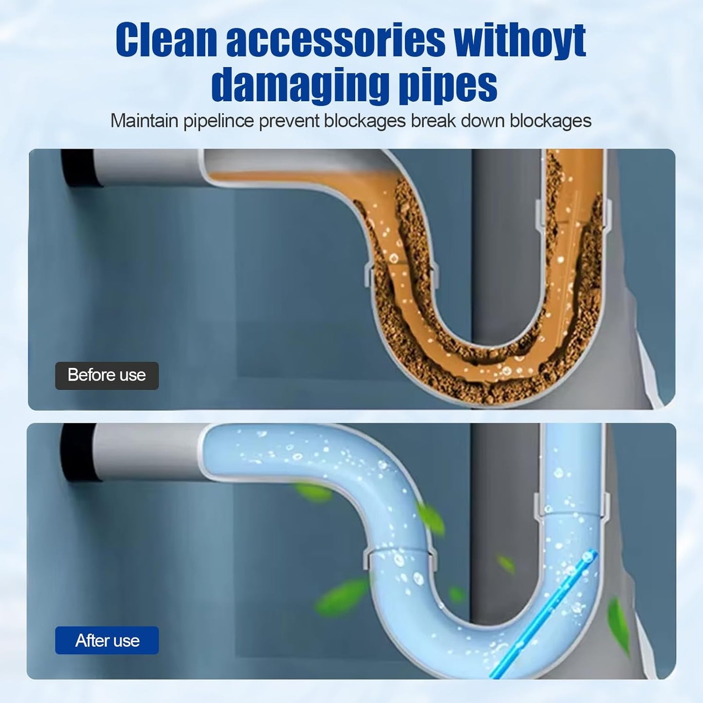 Pipeline Dredging Agent, Drain Clog Remover, Powerful Unclog Sink Drain Cleaner, for Kitchen Bathroom Sinks, Tubs Pipe Cleaning Tool (1PCS)