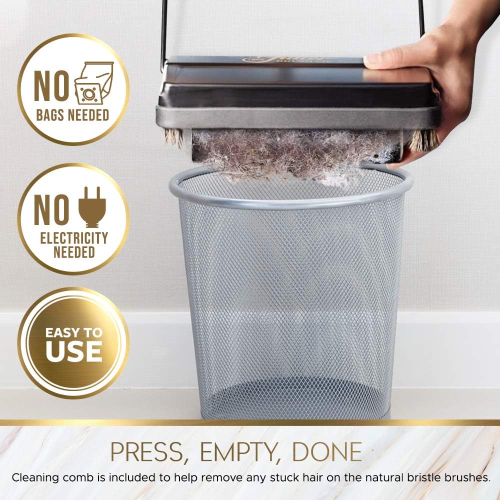 Fuller Brush Electrostatic Carpet & Floor Sweeper with Additional Rubber Rotor - 9" Cleaning Path - Lightweight - Ideal for Crumby & Wet Messes - Works On Carpets & Hard Floor Surfaces (Black)