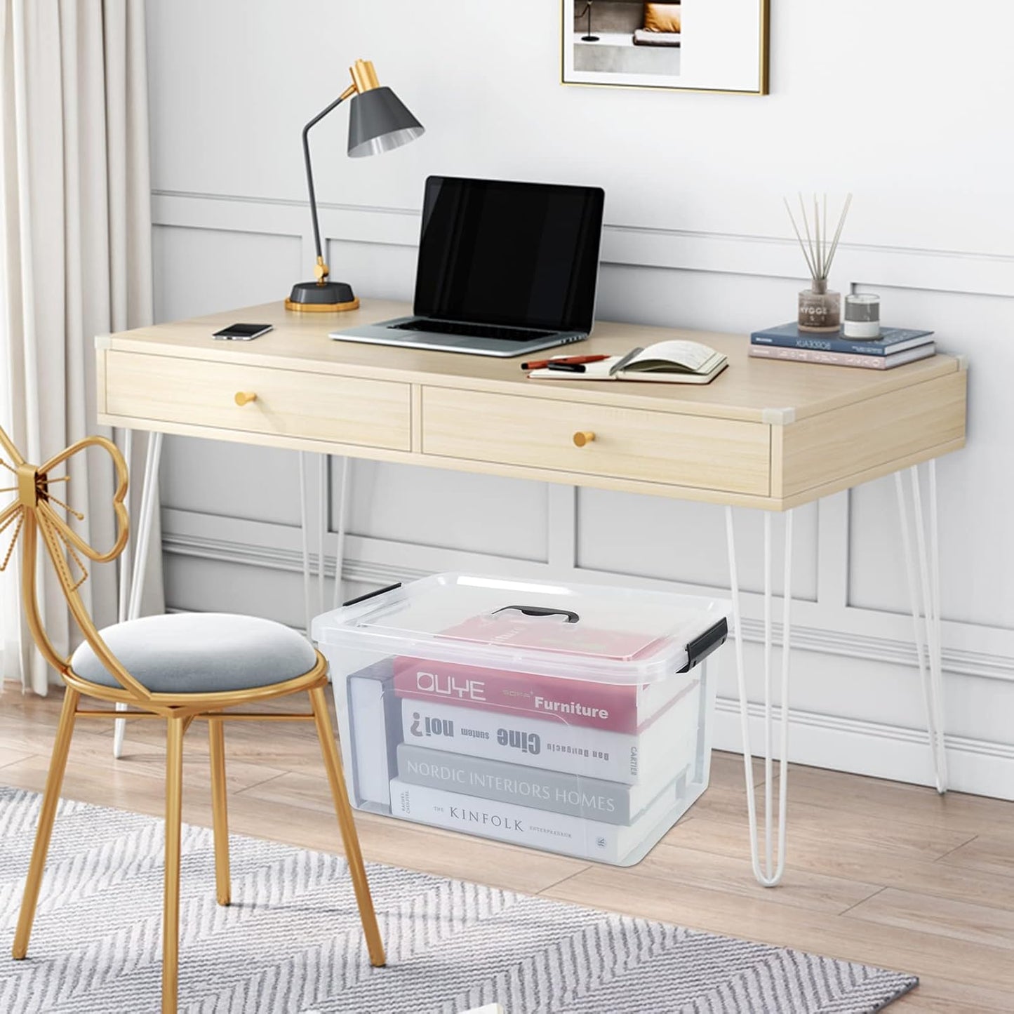 17.5 L Clear Plastic Storage Box, 4-Pack Latch Storage Bin