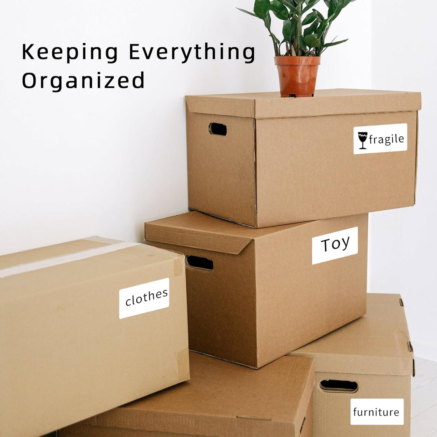 2×4 Inch White Removable Thermal Labels,Waterproof Thermal Label (250 Sheets per Roll,2 Rolls)