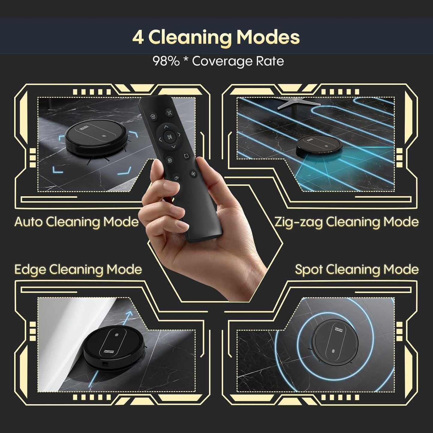 3-in-1 Robot Vacuum 4000Pa Strong Suction Robot Vacuum Cleaner & Smart Navigation & Alexa/APP Control & Auto Recharge & Central Brush, Vacuum Robot and Mop for Pet Hair (Classic Black)