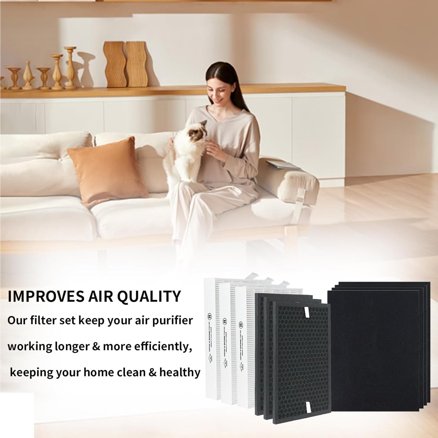 HPA5300B True HEPA Replacement FilterCompatible with Air Purifiers Model HPA5300B HPA5350 & PowerPlus HPA3300 HRF-R3, HRFSC1 Filter S HRF-A300