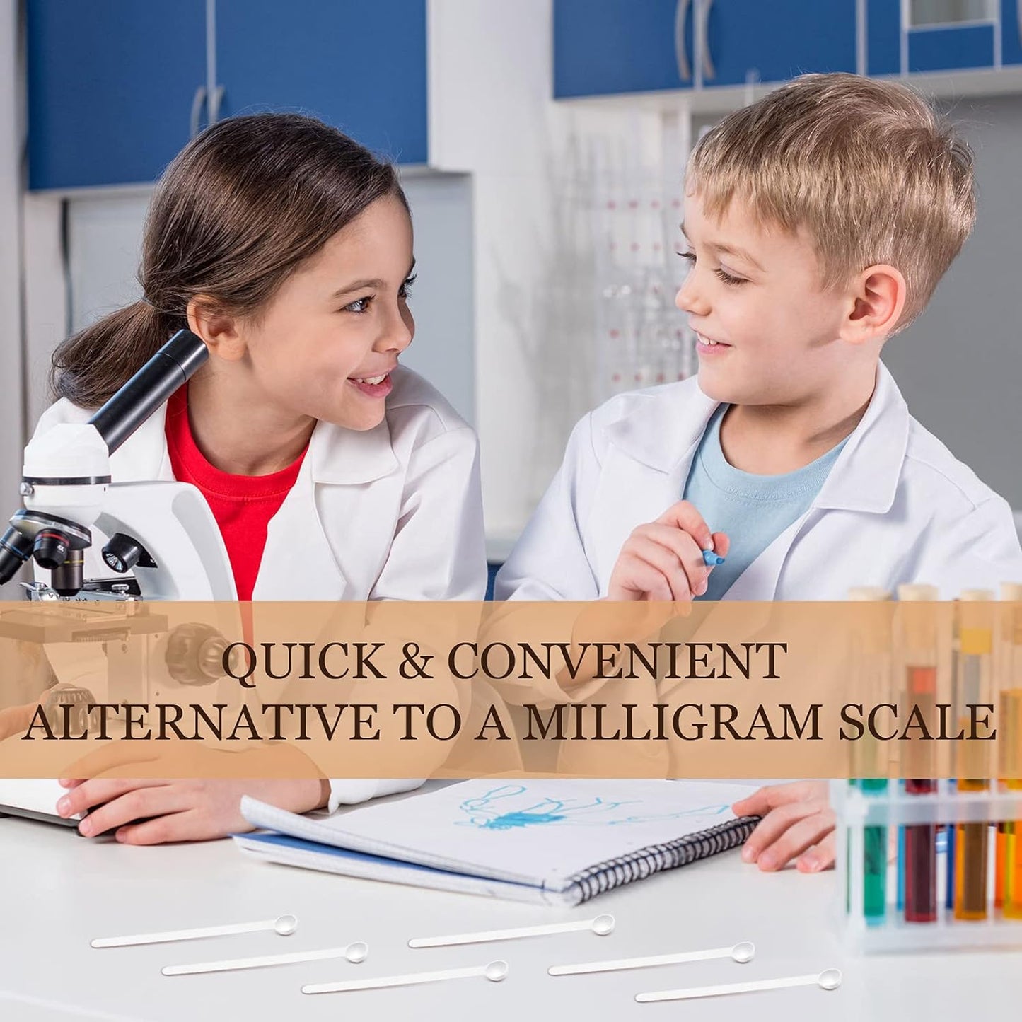 Honeydak 1/32 Teaspoon Micro Scoops 150 Milligram Mini Measuring Spoons Tiny Little Plastic Scoop for Measuring Cosmetics, Powders, Glitter and Seasoning(White, 16 Pieces)